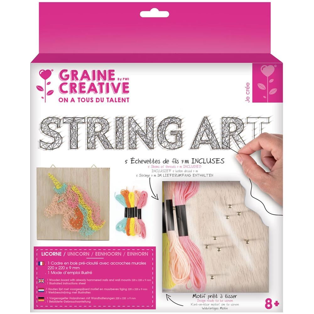 Scatola Con Telaio In Legno - String Art - Unicorne - Foto 2