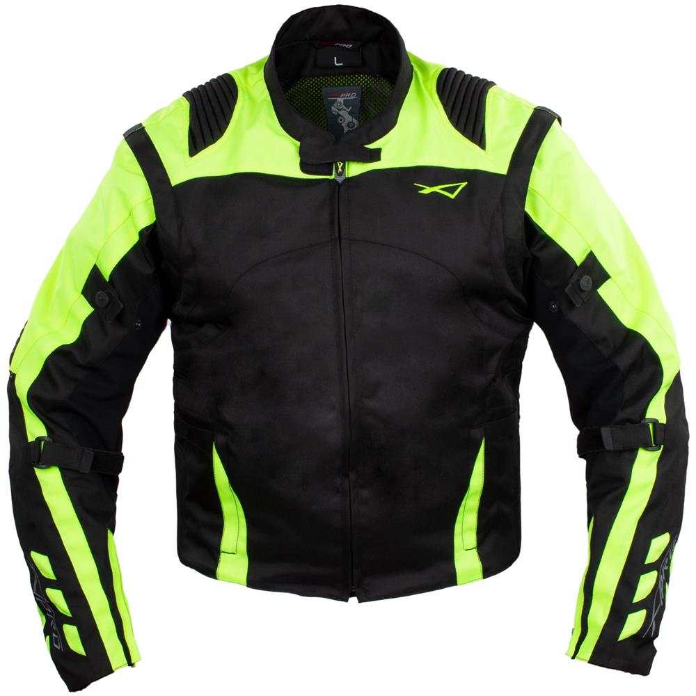 Giacca Moto Tessuto Cordura Manica Staccabile Racing Sport Touring Fluo Xl - Foto 2