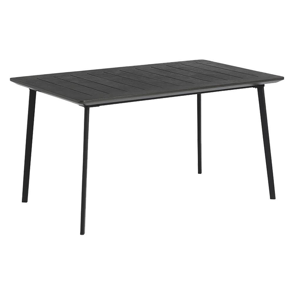 Tavolo Da Giardino Per Esterno In Resina Plastica Grafite Rettangolare 146x87x75h Cm - Foto 2