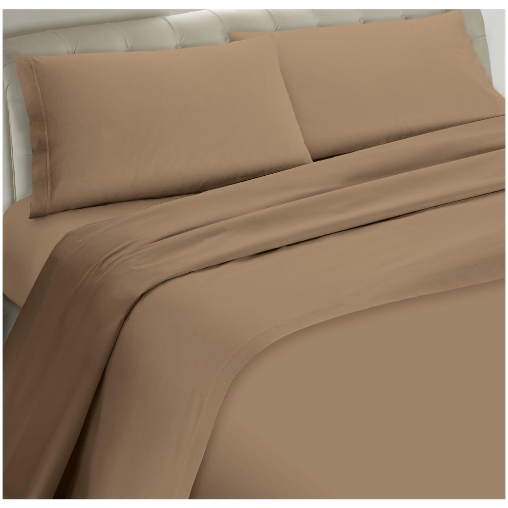 Set Completo Lenzuola 100% Microfibra - Matrimoniale, Lenzuolo Sopra 240 X 290 Cm, Lenzuolo Sotto 160/170 X 190/200 X 25 Cm, 2 Federe 52 X 82 Cm - Corda - Foto 1