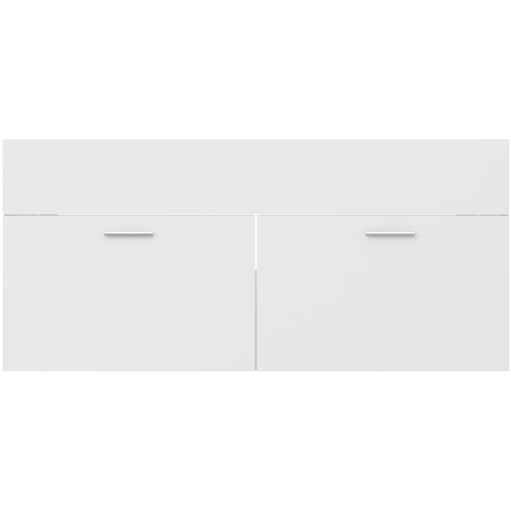 Mobile Lavabo Bianco 100x38,5x46 cm in Legno Multistrato - Foto 7