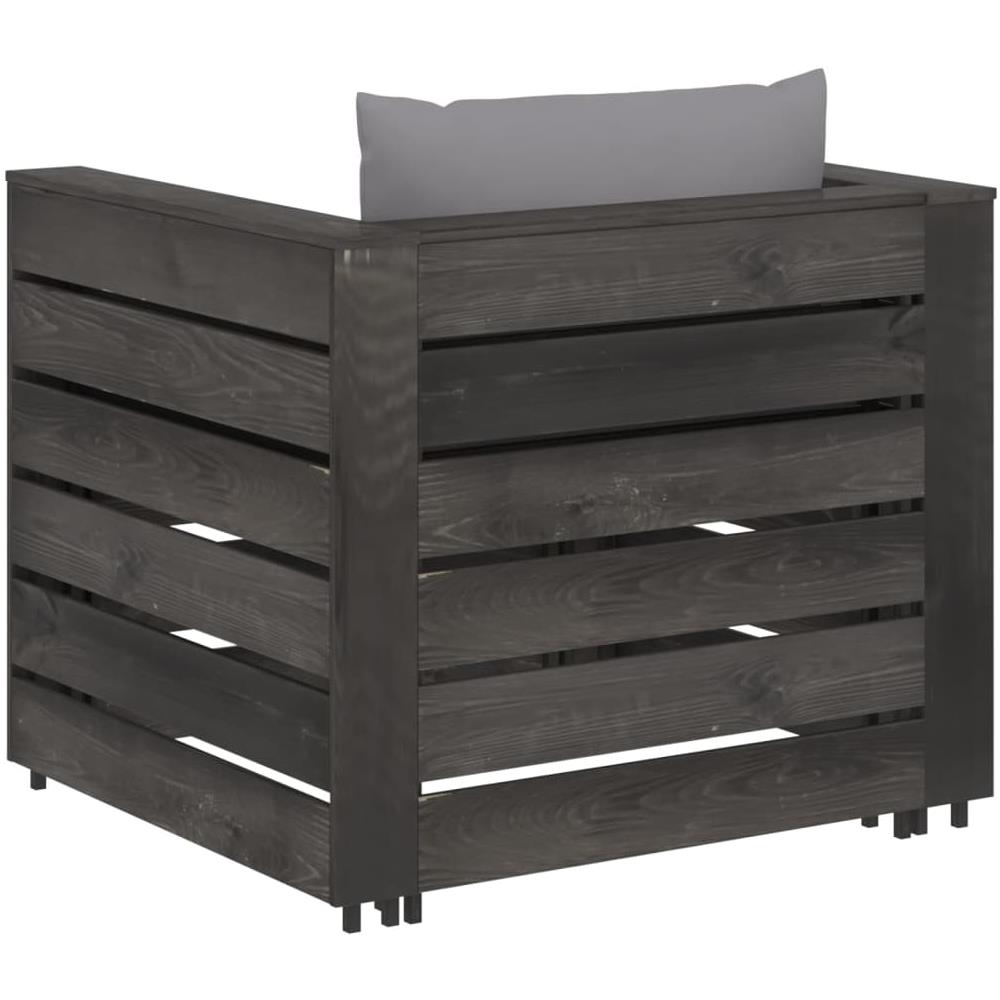 Set Divani da Giardino con Cuscini 2 pz Legno Impregnato Grigio - Foto 2