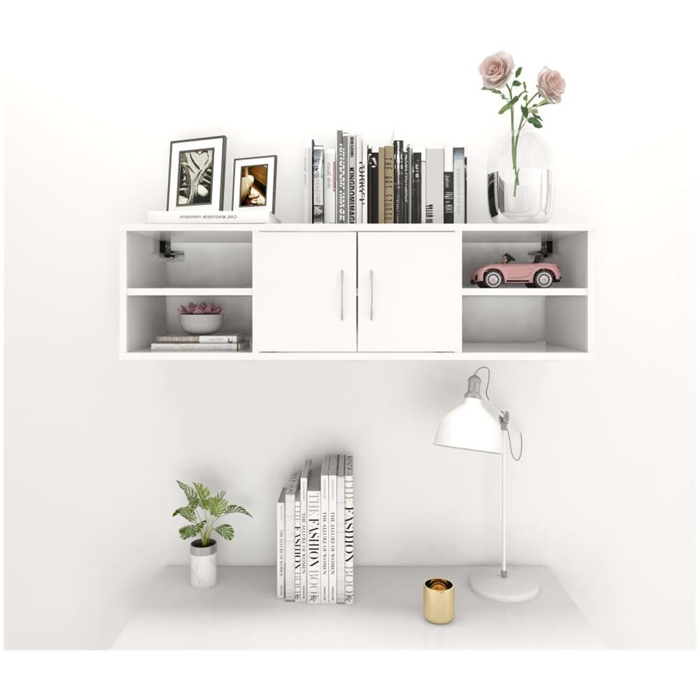 Scaffale a Parete Bianco 102x30x29 cm in Legno Multistrato - Foto 2