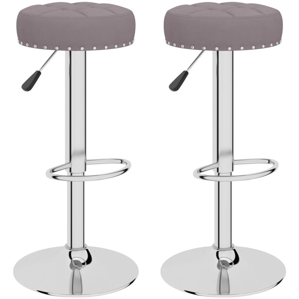 Sgabelli Da Bar 2 Pz Tortora In Tessuto - Foto 1