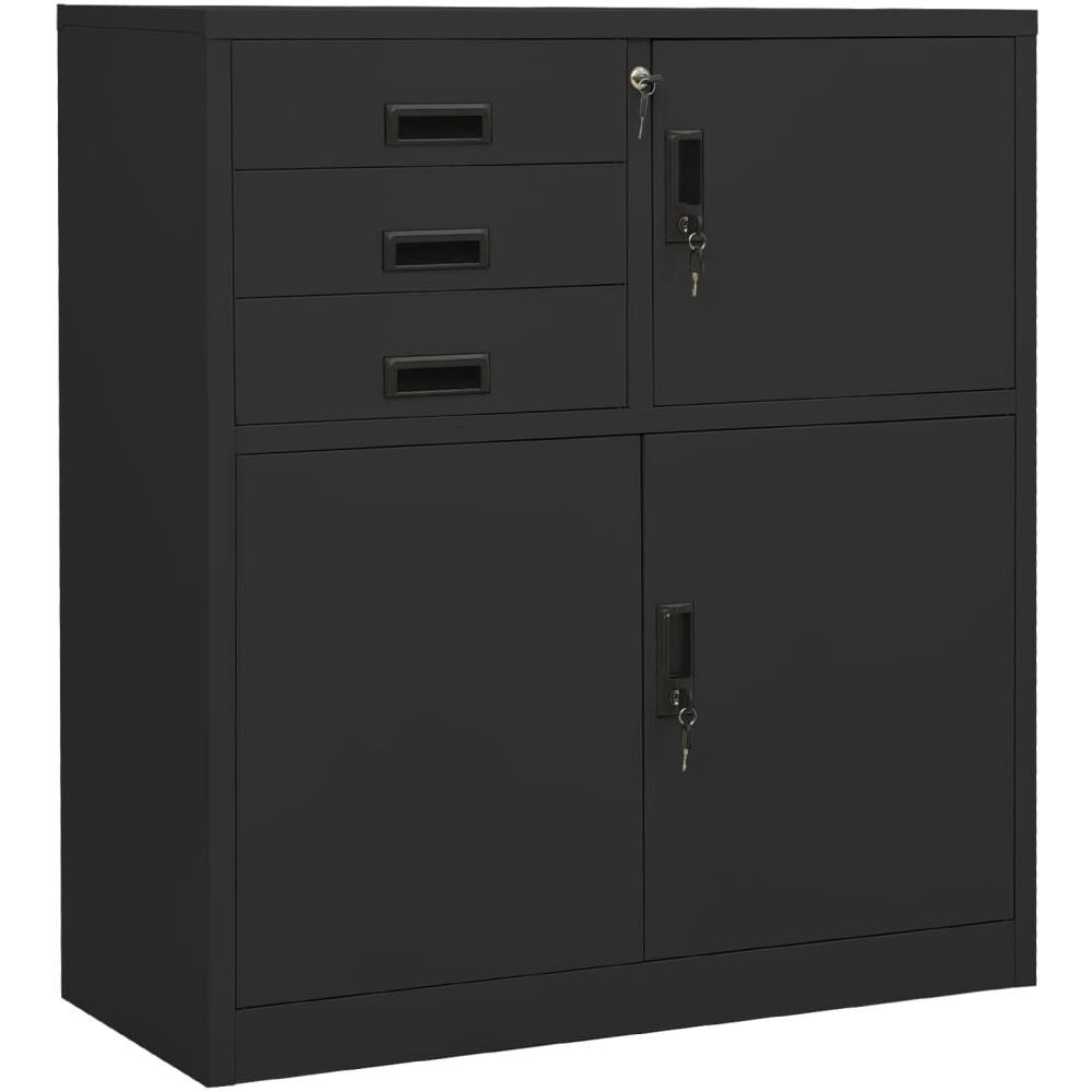 Armadio per Ufficio Antracite 90x40x102 cm in Acciaio - Foto 1