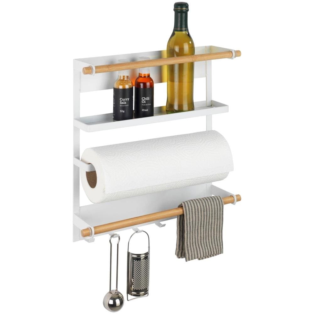 Mensola Da Cucina Multifunzione Magna Con Portasciugamani E Ganci, Montaggio Senza Foratura, Bianco, Wenko - Foto 1