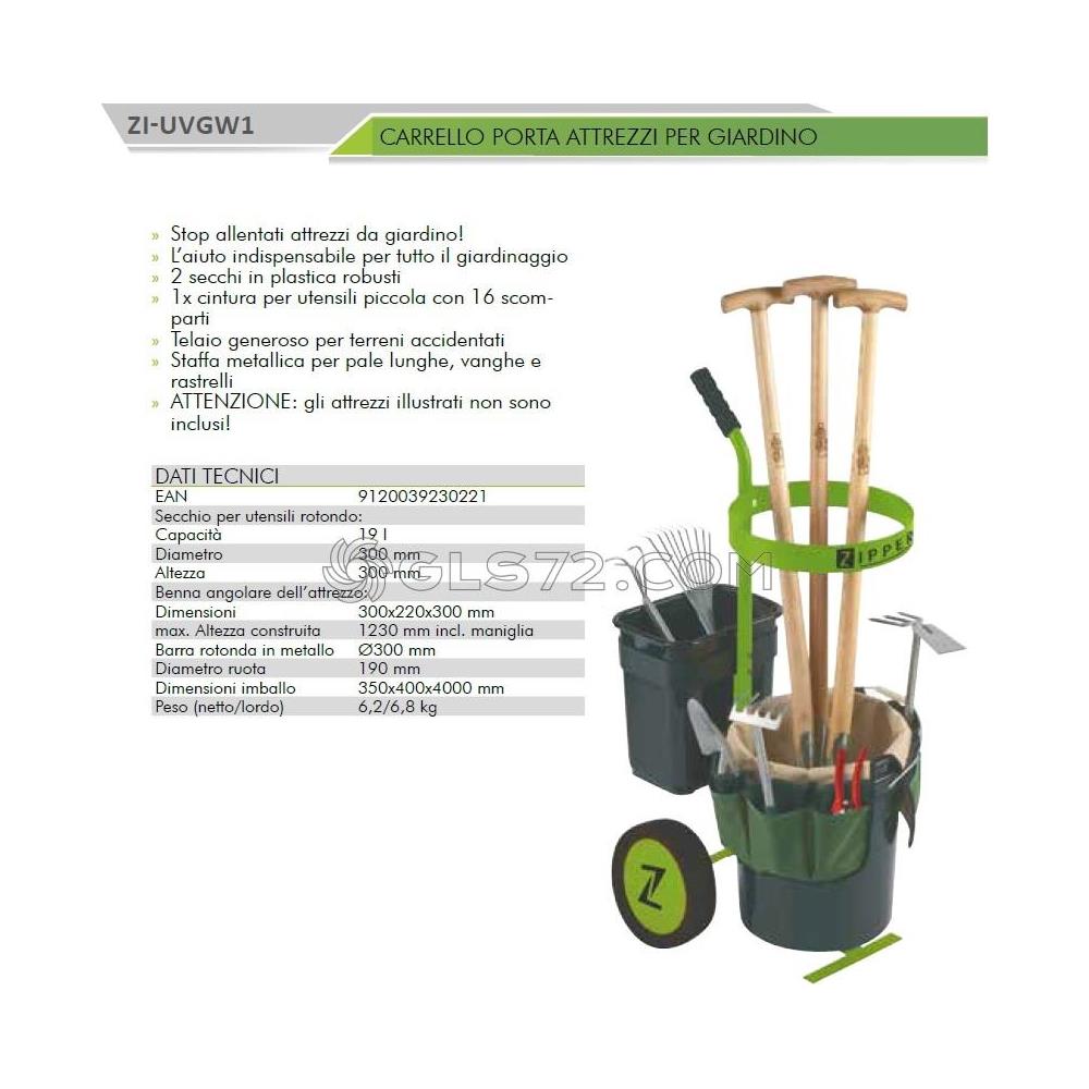 Carrello Porta Attrezzi Da Giardino Zipper Zi-uvgw1 - Foto 2