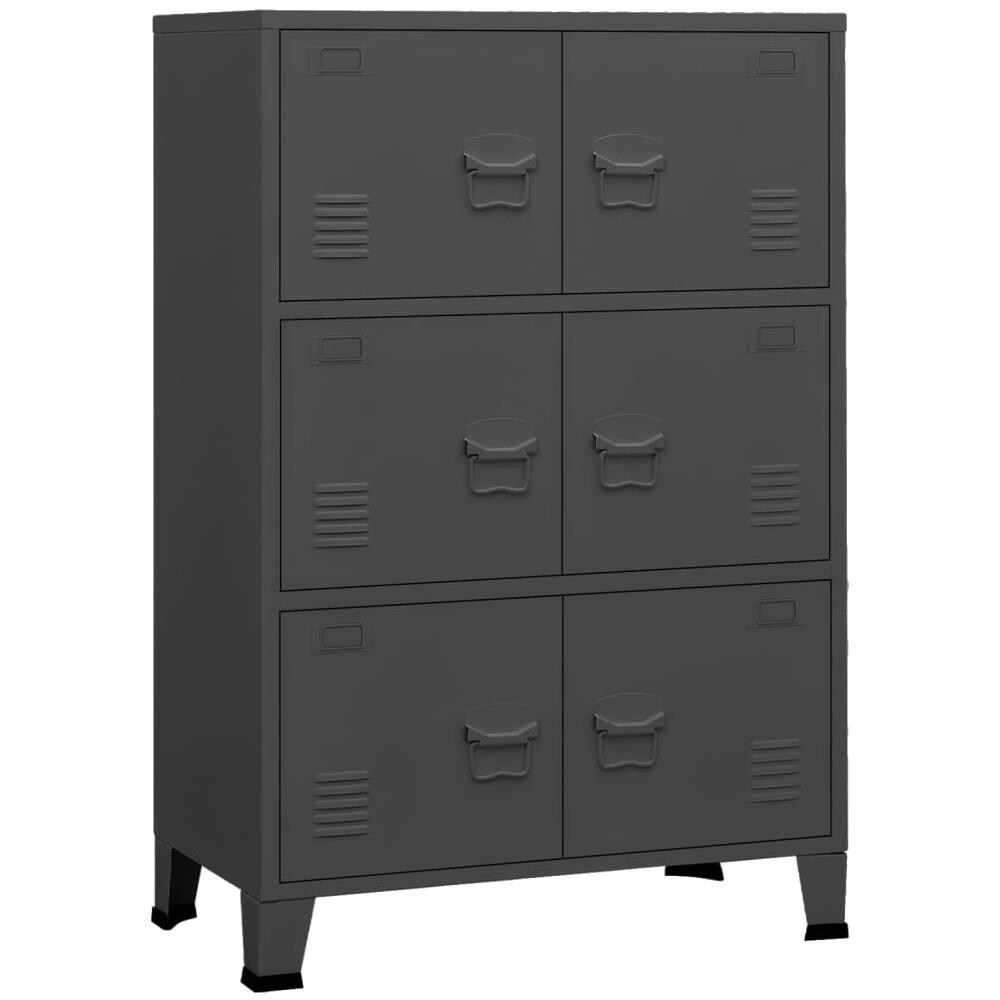 Schedario Industriale Antracite 75x40x115 Cm In Metallo - Foto 2