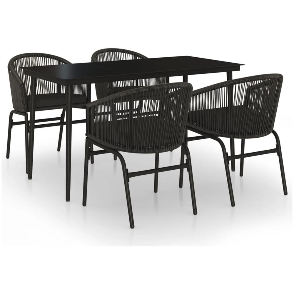 Set Da Pranzo Per Giardino 5 Pz Nero - Foto 2