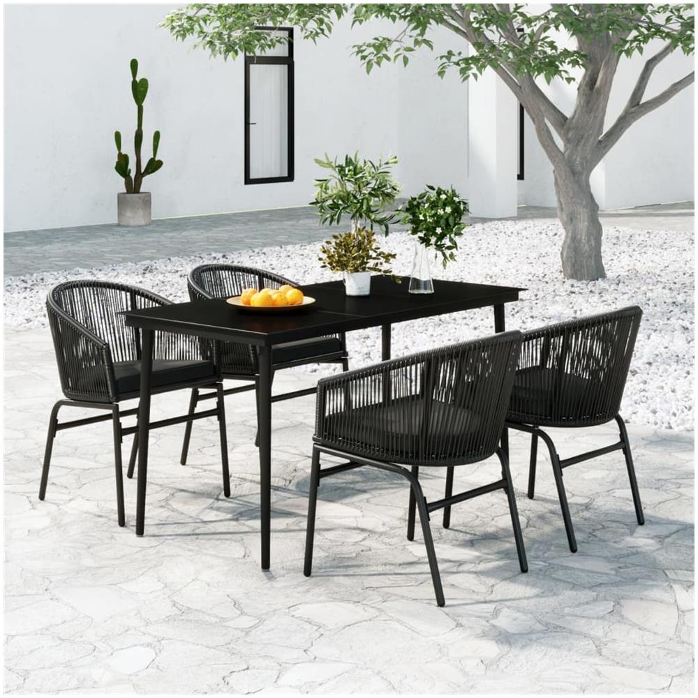 Set Da Pranzo Per Giardino 5 Pz Nero - Foto 1