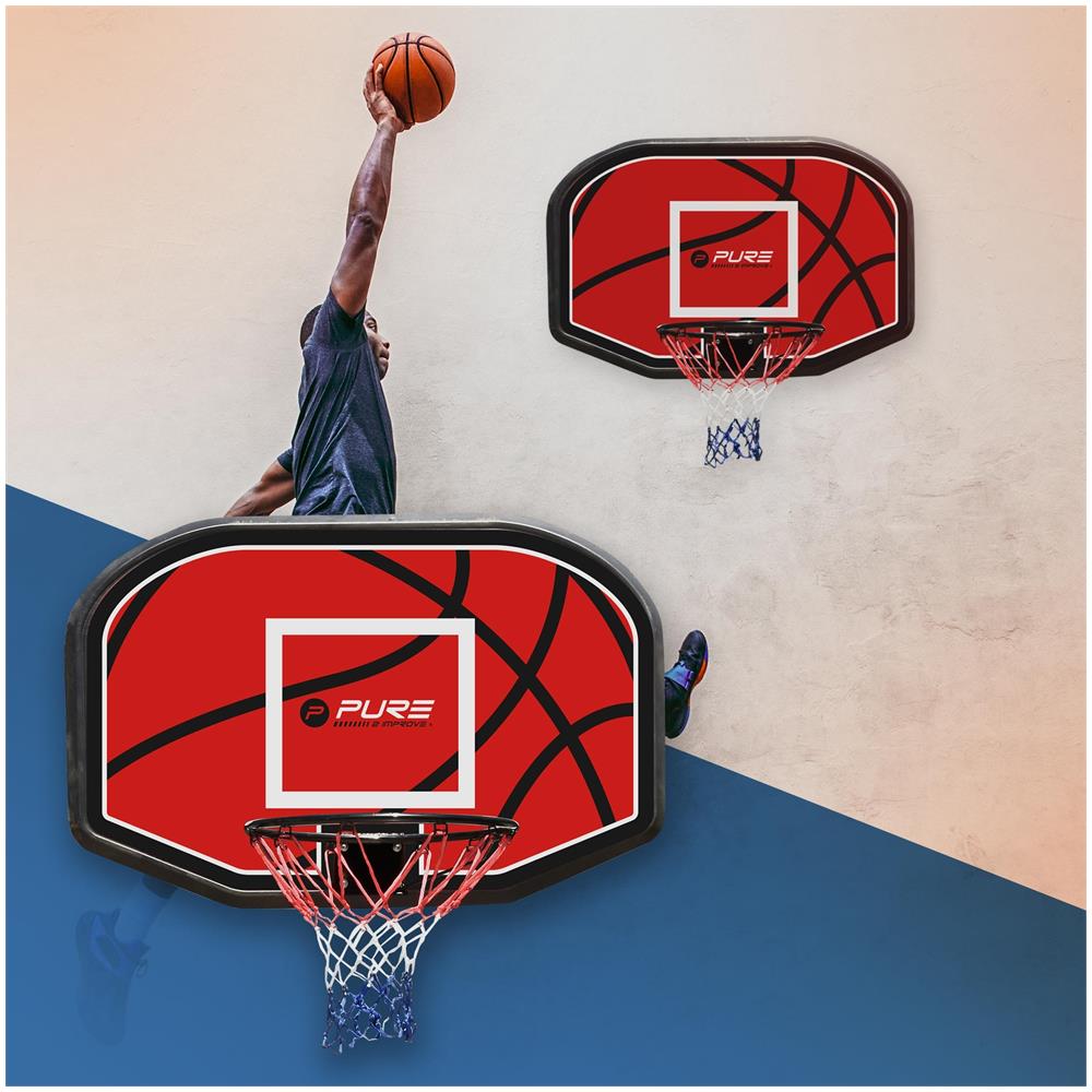 Canestro Da Basket Anello Con Tabellone In Acciaio E Rete Nylon Diametro Ø 45 Cm - Foto 5