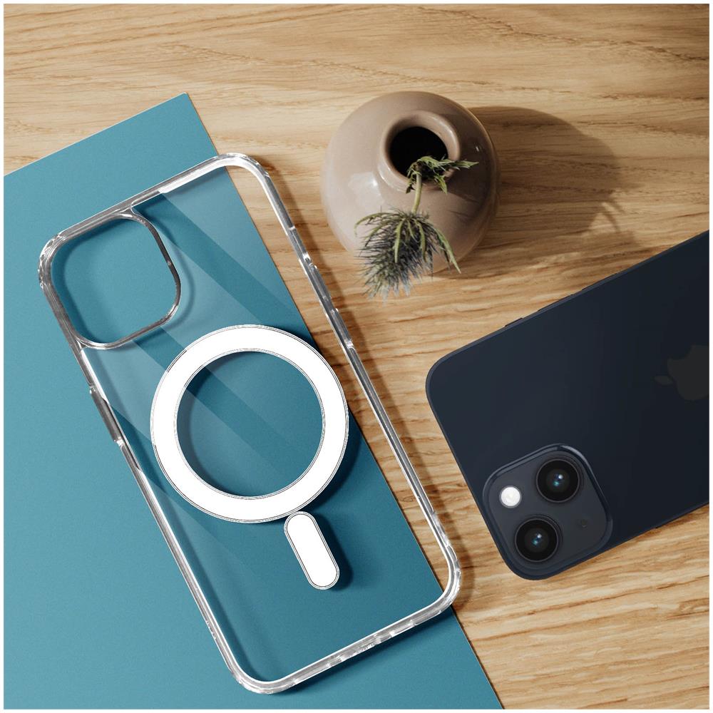Cover Per Iphone 14 Plus Con Cerchio Compatibile Magsafe Trasparente - Foto 5