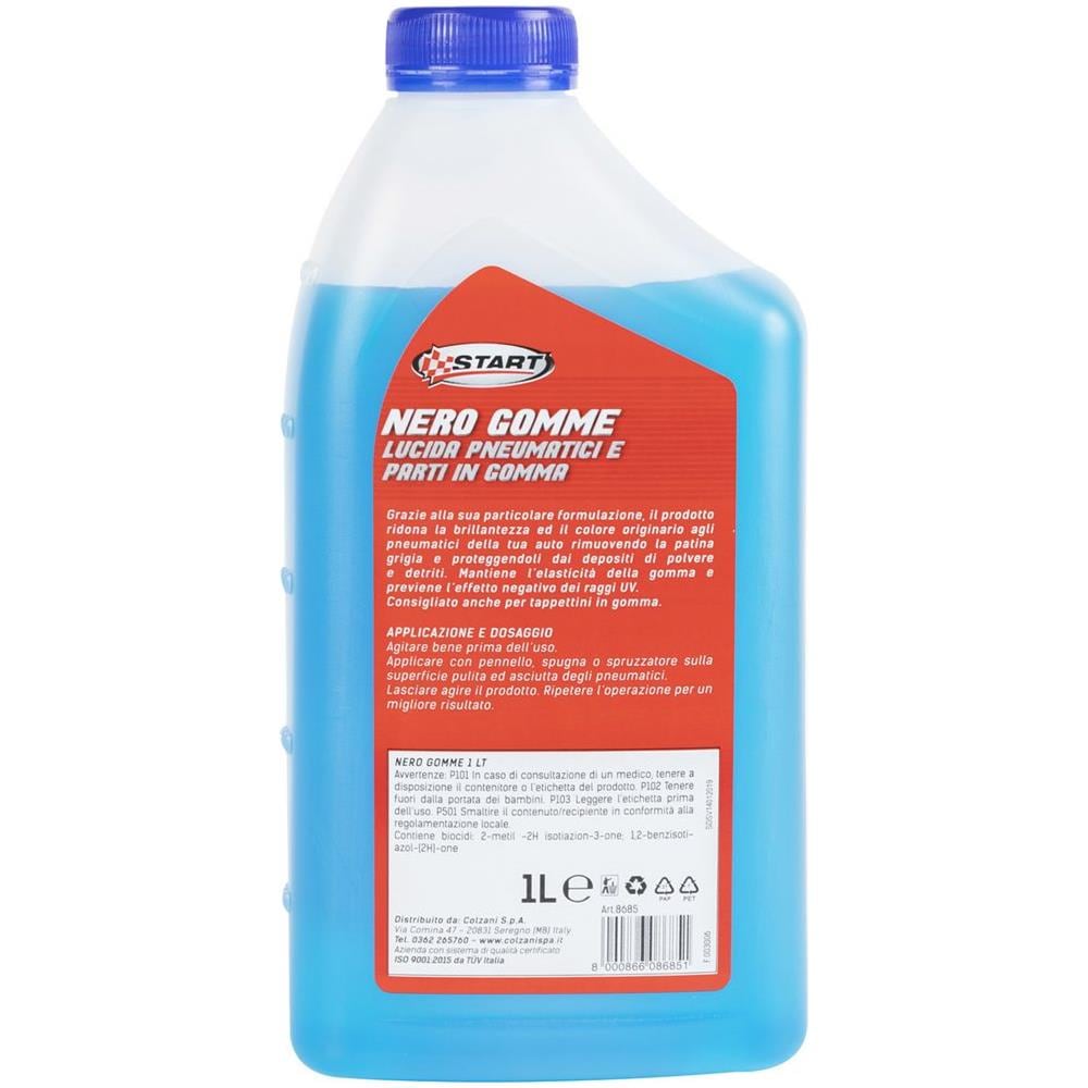 Nero Gomme Auto 1 Lt Effetto Detergente E Lucidante Extra Black - Foto 2