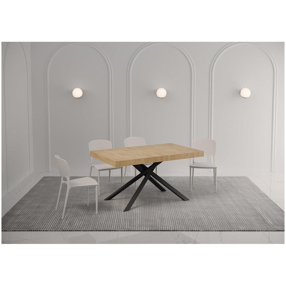 Tavolo allungabile 90x140/244 cm Karida quercia natura gambe antracite - Foto 2