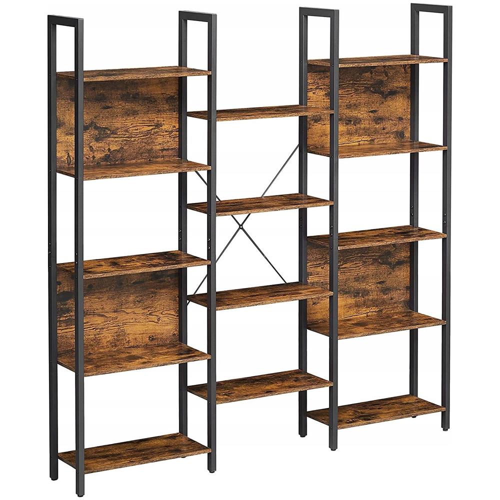 Libreria SHELF CABINET in stile loft rustico marrone 14 ripiani - Foto 1