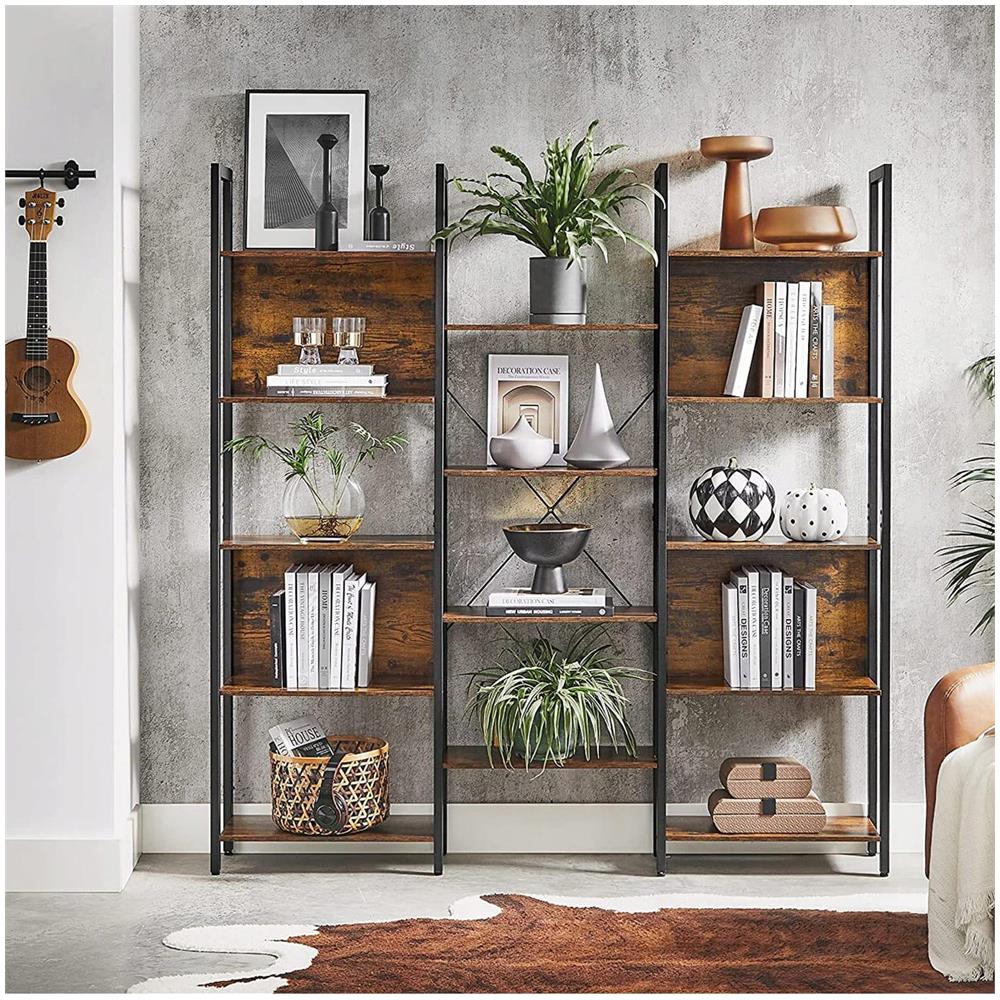 Libreria SHELF CABINET in stile loft rustico marrone 14 ripiani - Foto 8