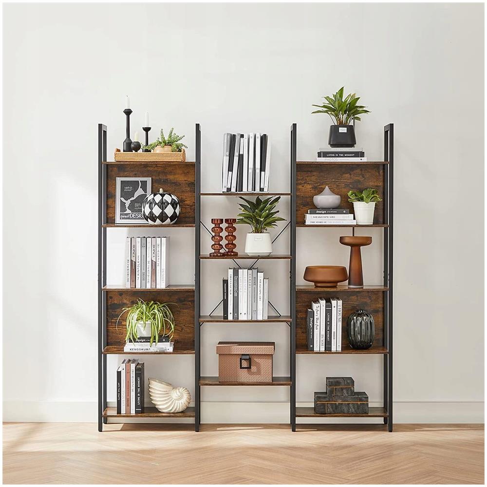 Libreria SHELF CABINET in stile loft rustico marrone 14 ripiani - Foto 2