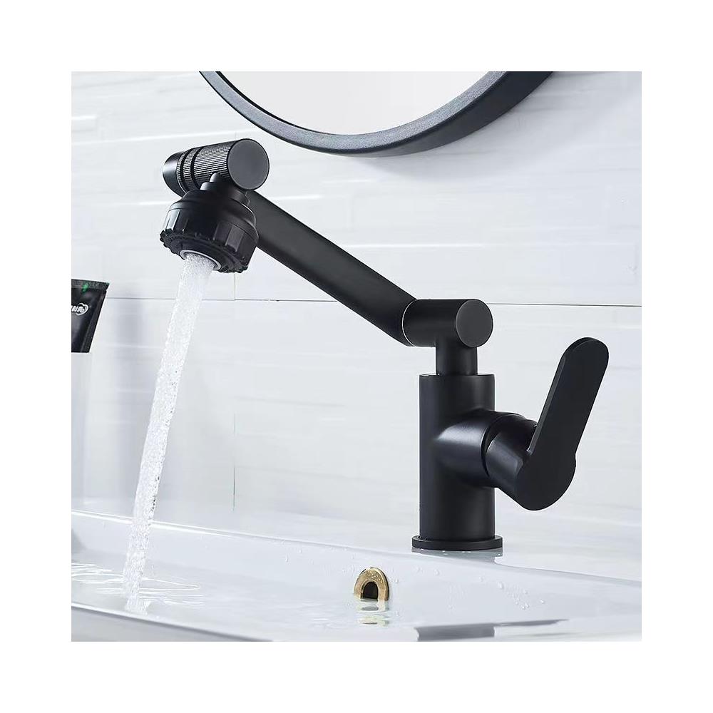 Rubinetto per lavabo da bagno, Blackswan, tipo M321, modello nero opaco, pieghevole a 360°, misura 30 cm - Foto 2
