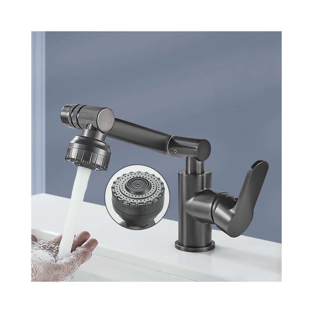 Rubinetto per lavabo da bagno, Blackswan, tipo M321, modello nero opaco, pieghevole a 360°, misura 30 cm - Foto 4