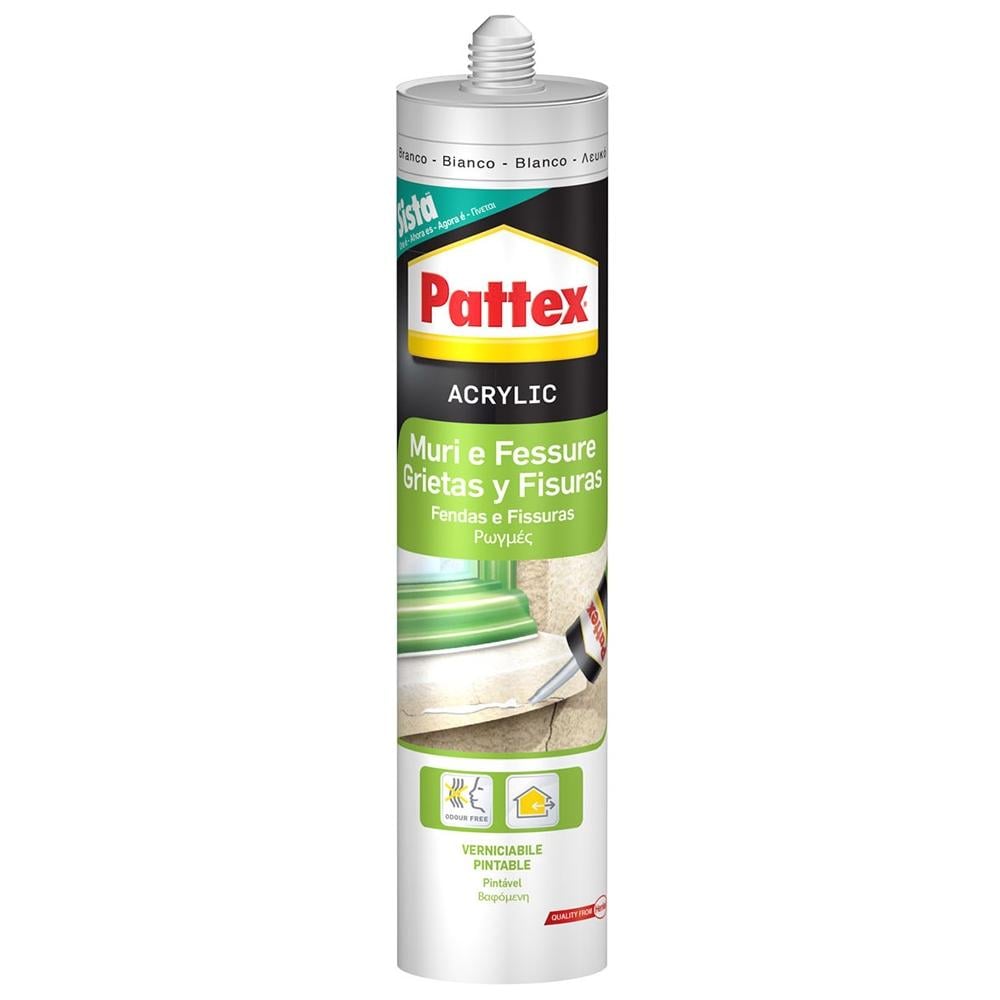 Silicone Muri E Fessure, Acrilico, Verniciabile, 290 Ml Grigio - Foto 1