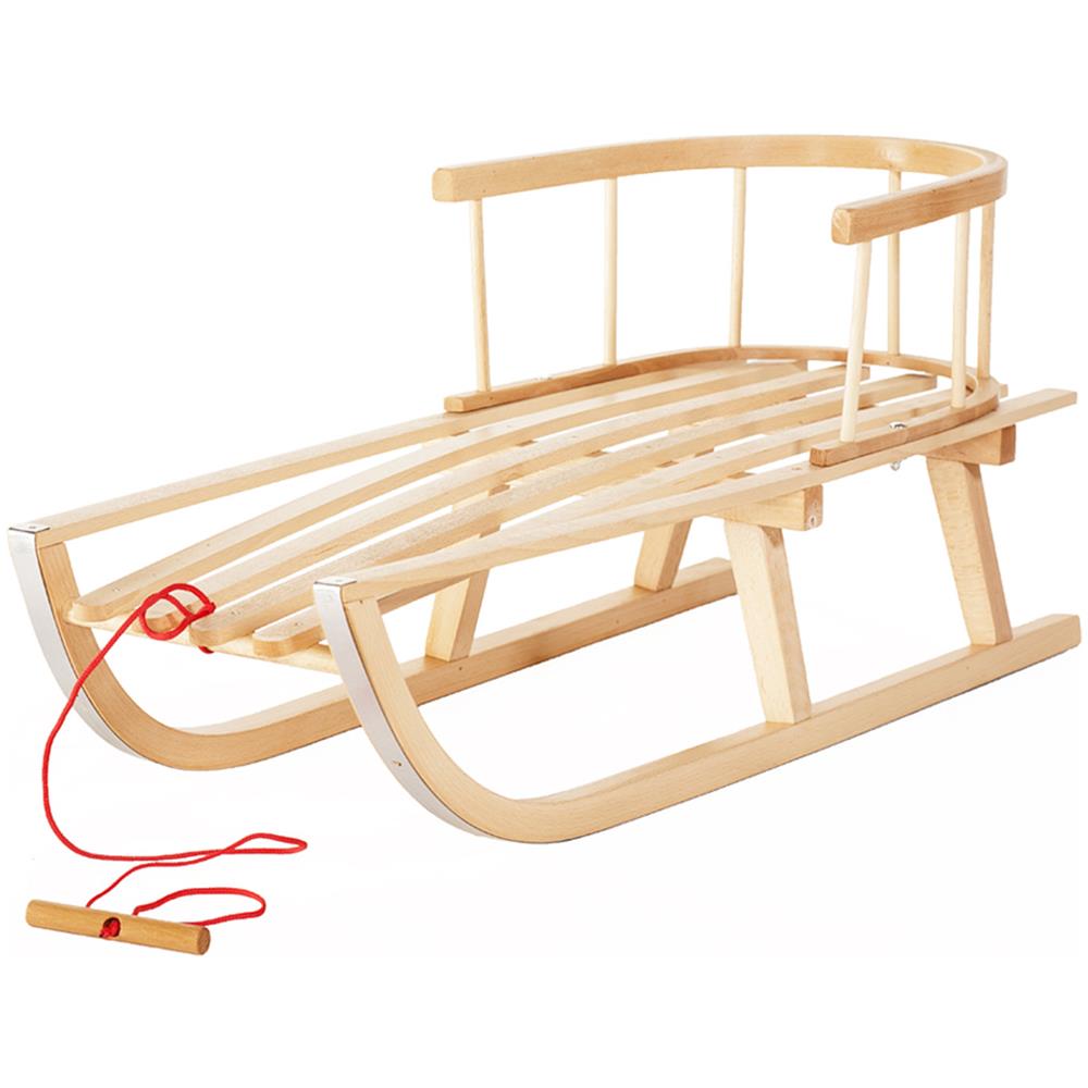 Slittino Da Neve Di Legno Di Faggio Greenblue - Foto 1