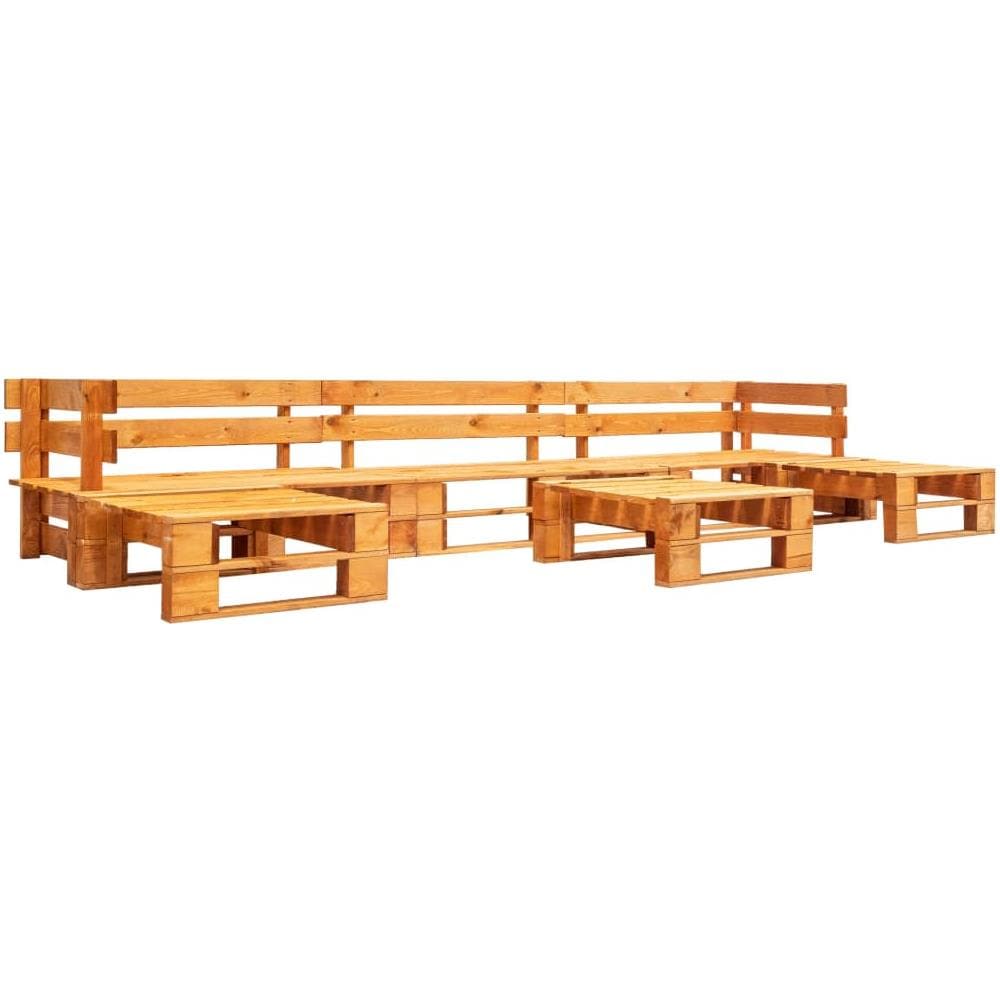 Set Divani Da Giardino Su Pallet 6pz Marrone Miele Legno Fsc - Foto 1