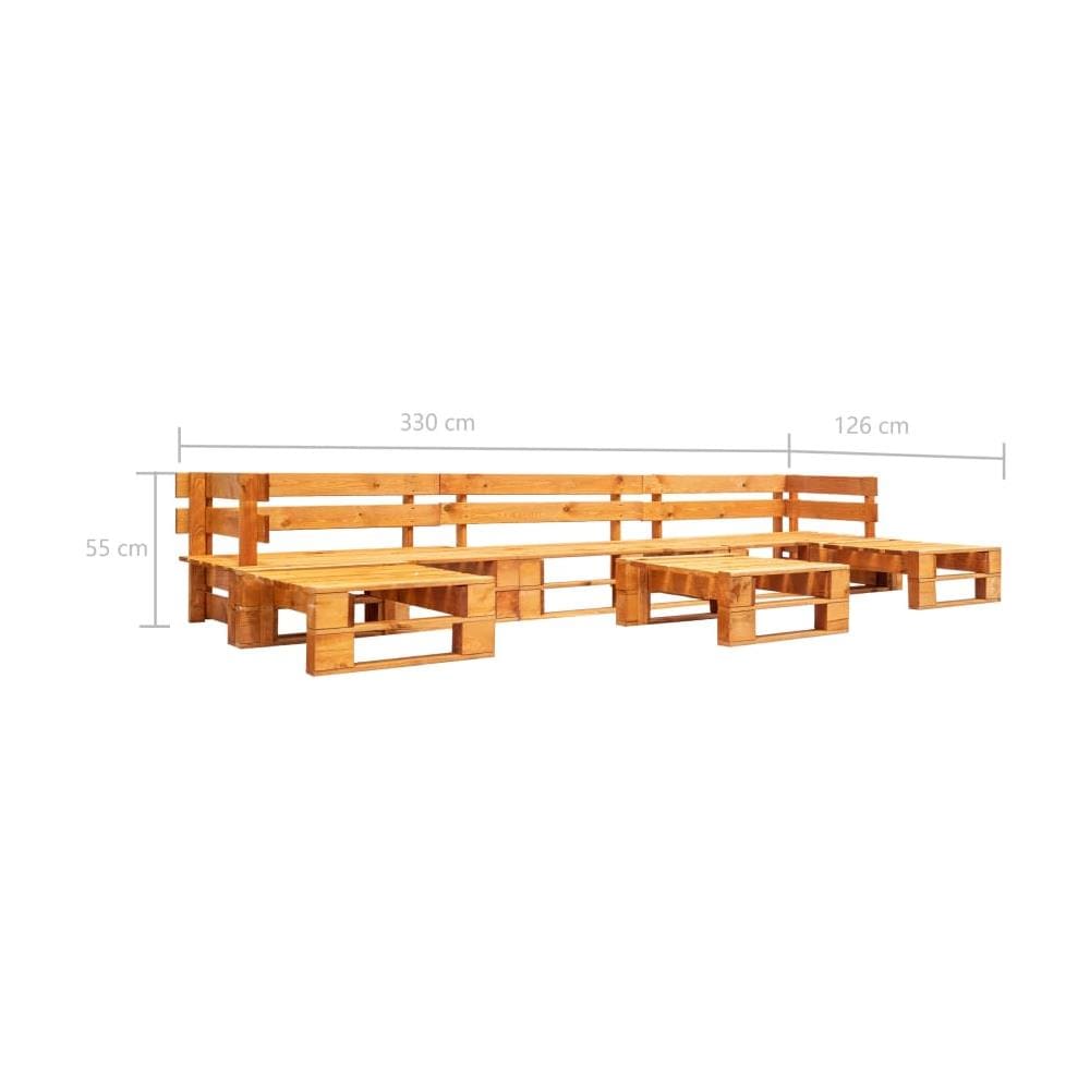 Set Divani Da Giardino Su Pallet 6pz Marrone Miele Legno Fsc - Foto 3