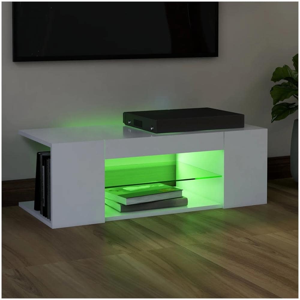 Mobile Porta TV con Luci LED Bianco 90x39x30 cm - Foto 10