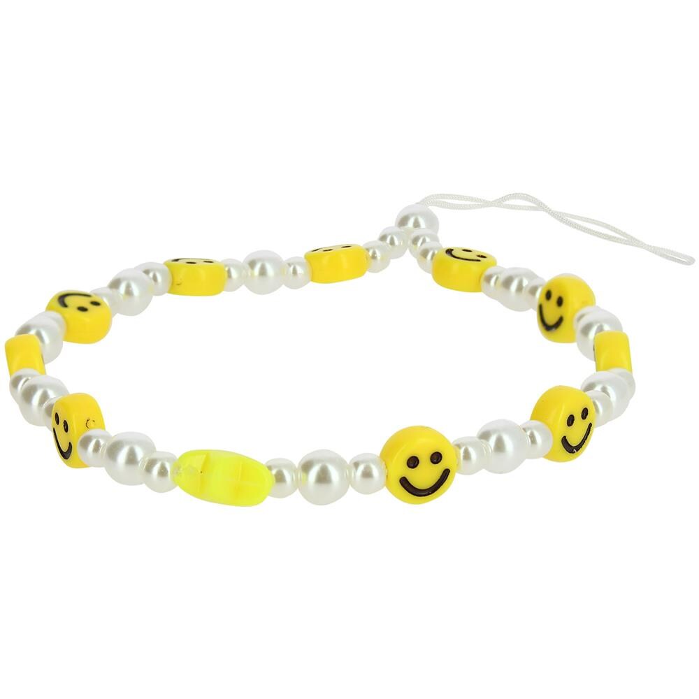 Bracciale Da Telefono Con Perle, Stella E Smiley Gialli Collezione Smile - Foto 1