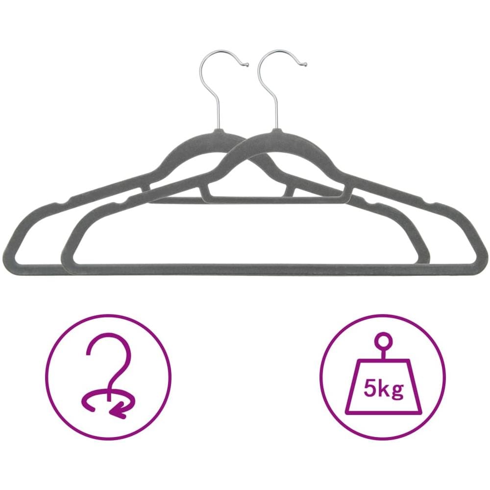 Set Appendiabiti 20 pz Antiscivolo Grigio in Velluto - Foto 2