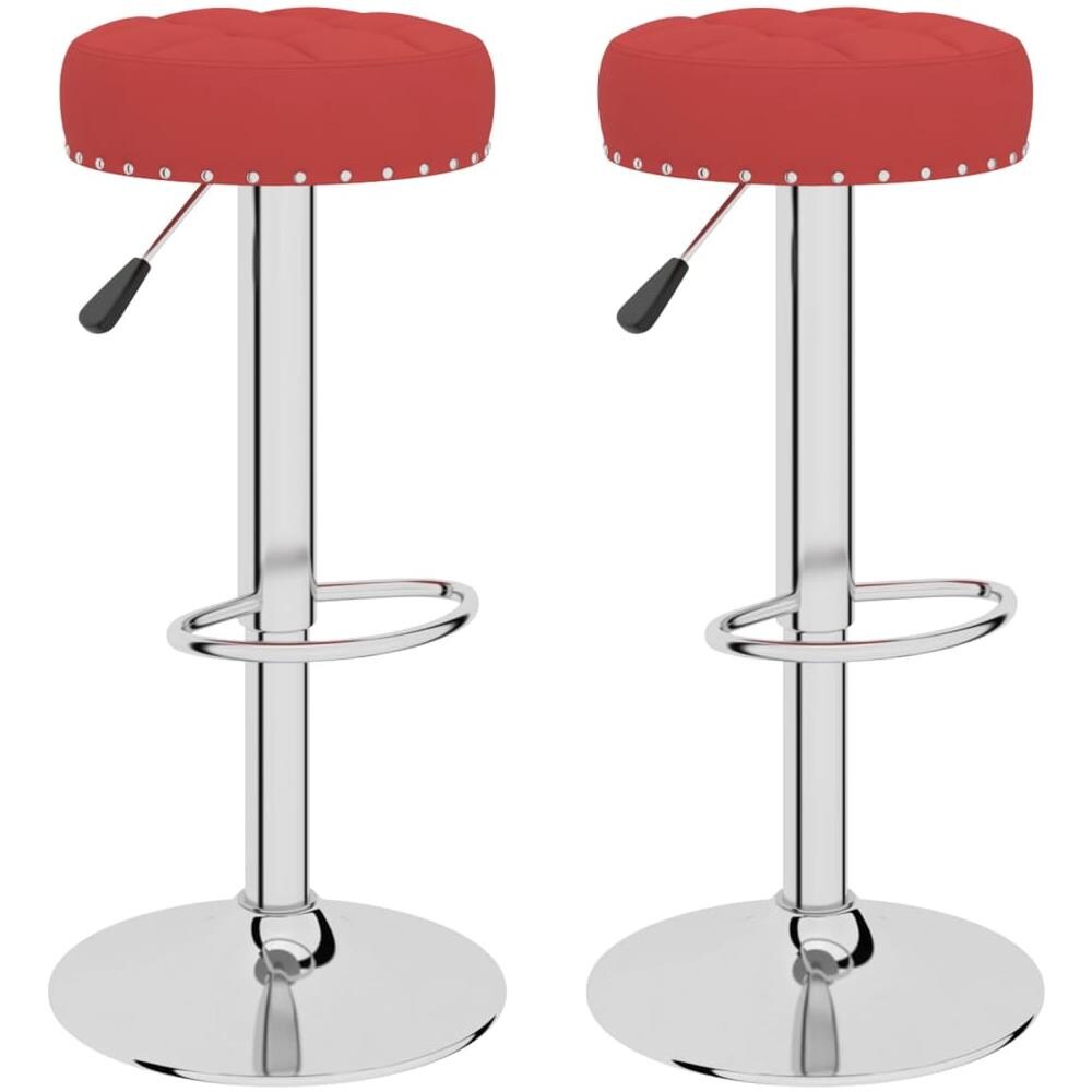 Sgabelli Da Bar 2 Pz Rosso Vino In Tessuto - Foto 1