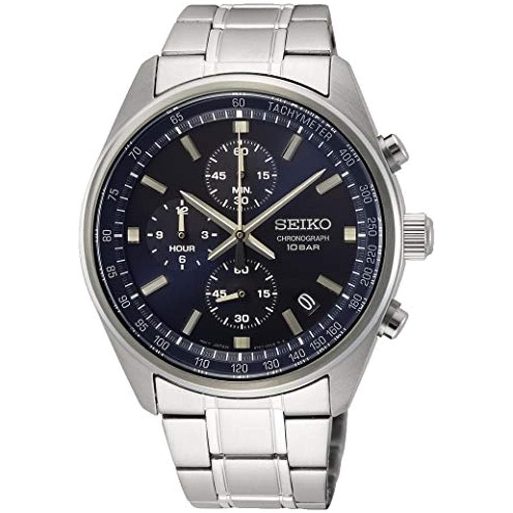 Seiko Uomo Orologio Cronografo Quadrante Nero Acciaio Inox SSB430P1