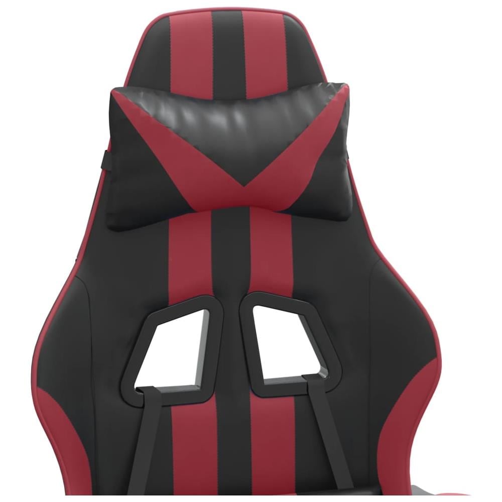 Sedia Gaming Nero E Rosso Vino In Similpelle - Foto 9