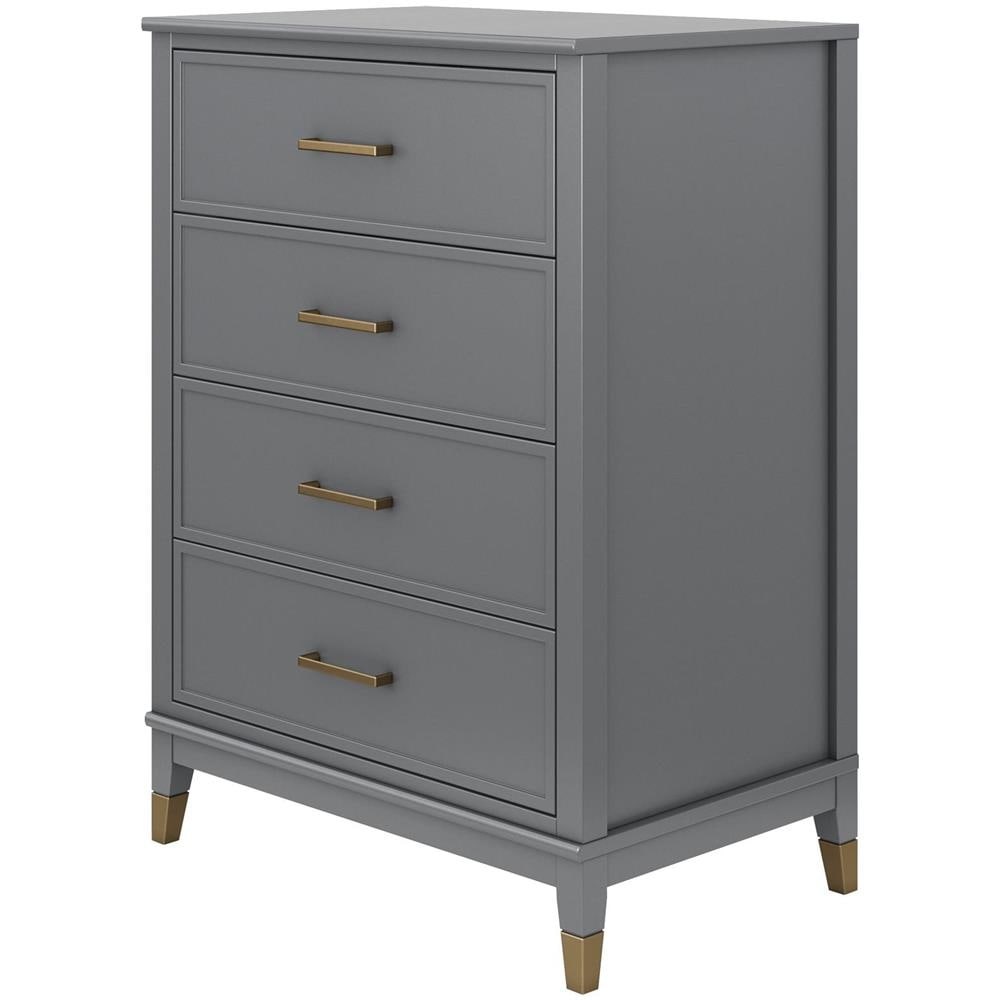 Westerleigh Comò Con 4 Cassetti In Mdf Grigio Grafite - Foto 1