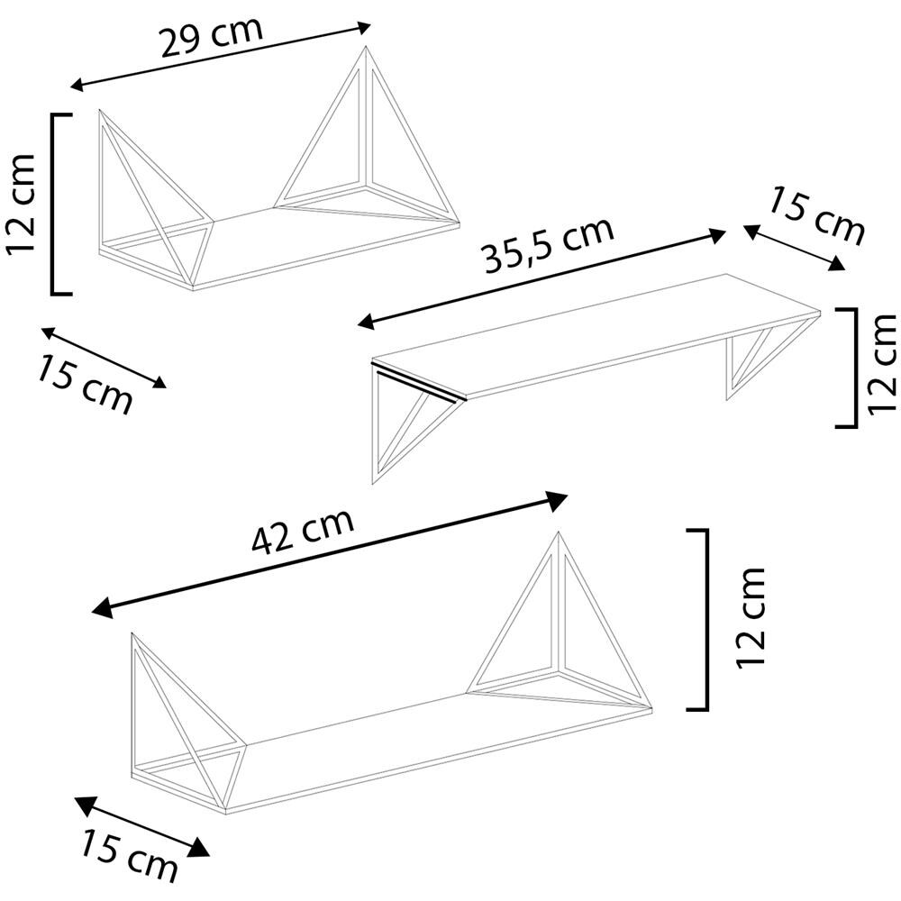 Set Di 3 Mensole Ceci In Metallo Nero - Foto 4