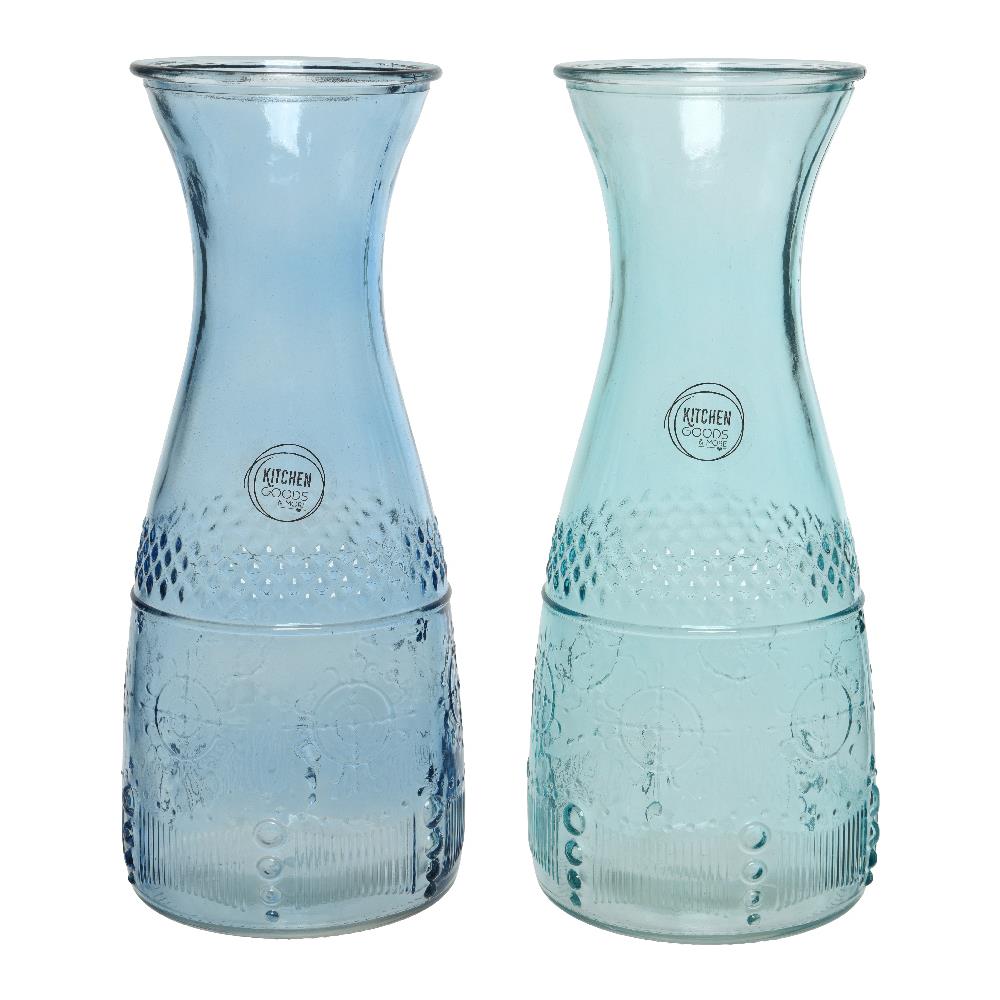 Caraffa Acqua In Vetro Con Rilievo 2 Colori Assortiti - Foto 1