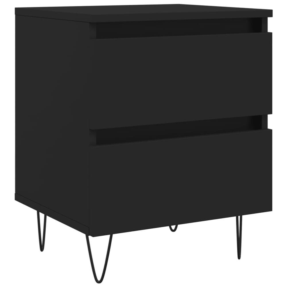 Comodino Nero 40x35x50 Cm In Legno Multistrato - Foto 2
