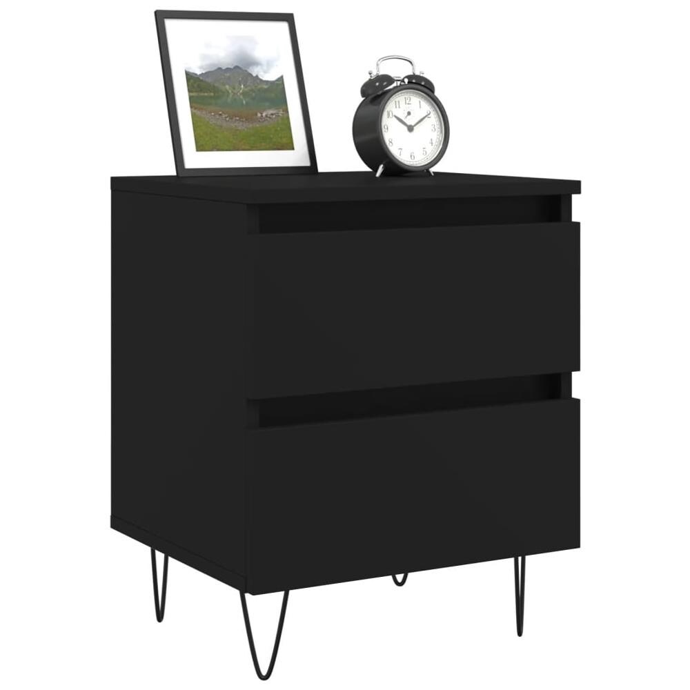 Comodino Nero 40x35x50 Cm In Legno Multistrato - Foto 3