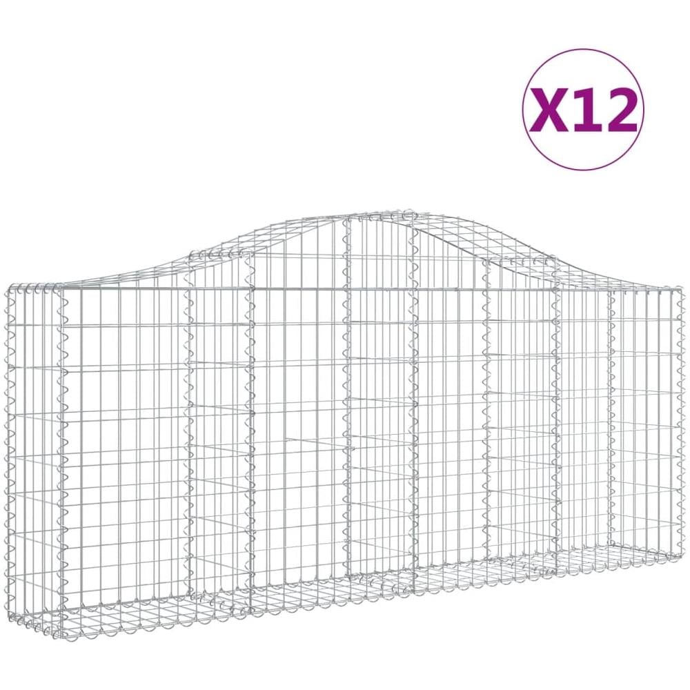 Cesti Gabbioni Ad Arco 12 Pz 200x30x80/100 Cm Ferro Zincato - Foto 2