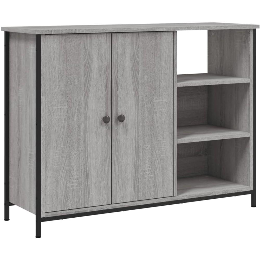 Credenza Grigio Sonoma 100x33x75 Cm In Legno Multistrato - Foto 2
