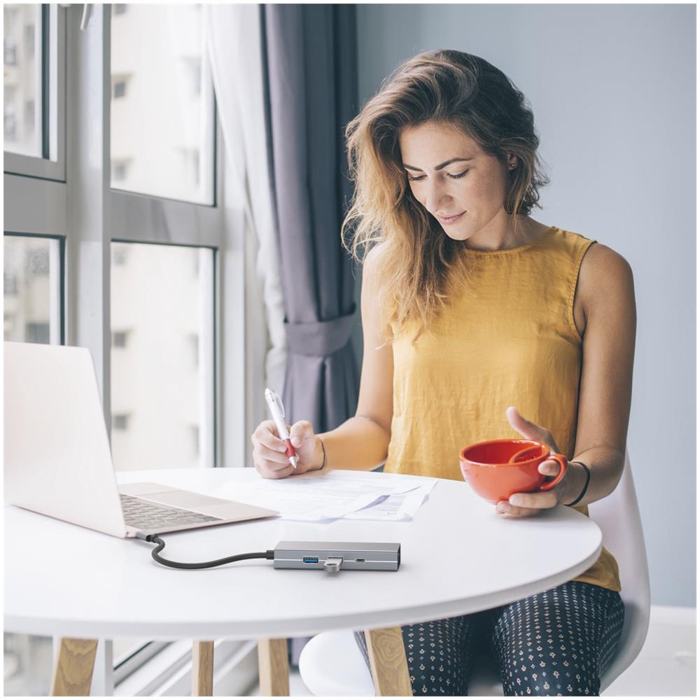 HUB USB Type C 3.1 / porta LAN + 2 porte USB A + 1 porta USB Type C, Power Delivery - Foto 6