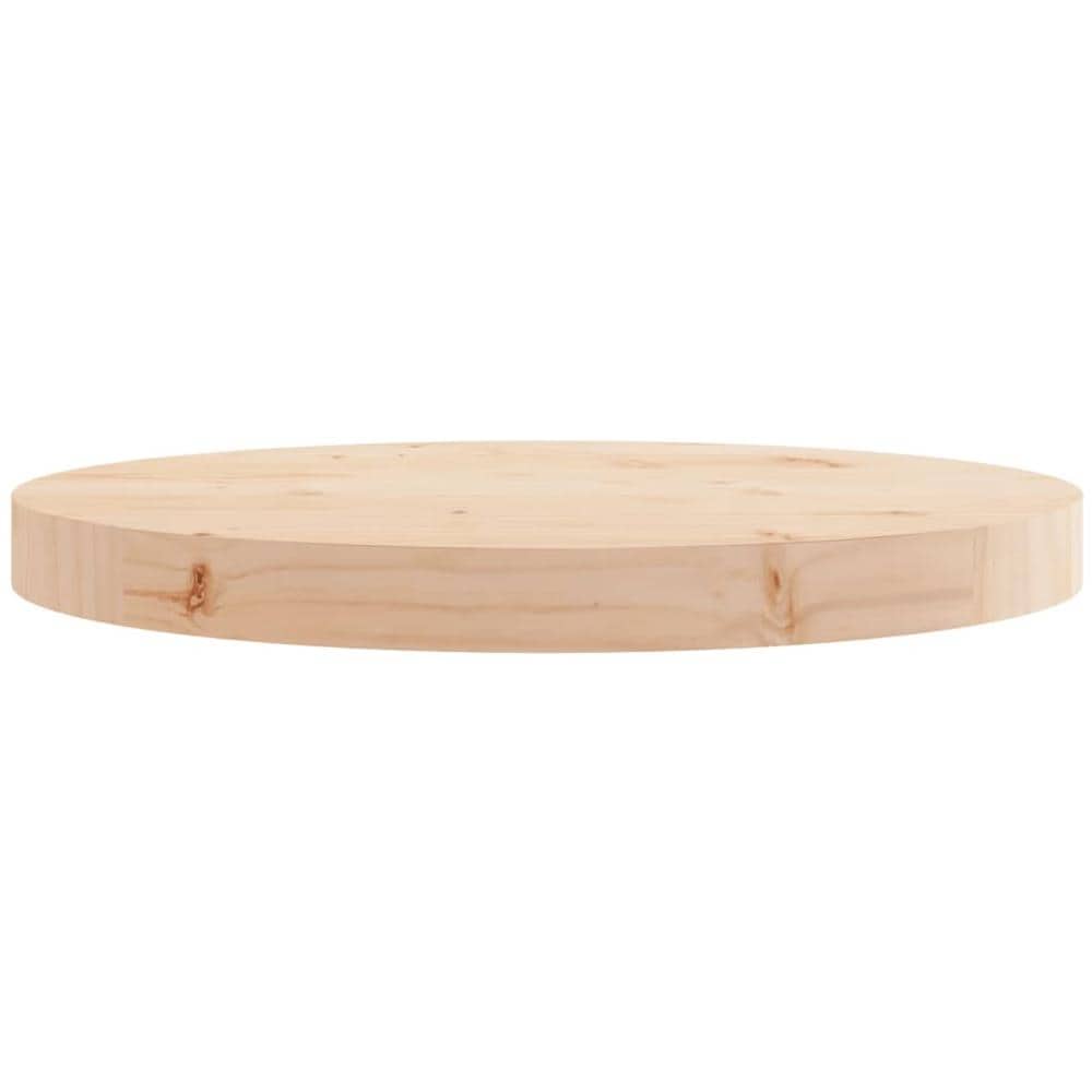 Piano Tavolo Rotondo 40x3 Cm In Legno Massello Di Pino - Foto 3