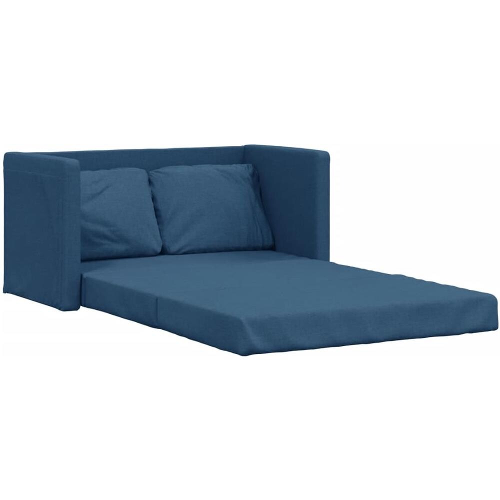 Divano Letto da Terra 2 in 1 Blu 112x174x55 cm Tessuto - Foto 2