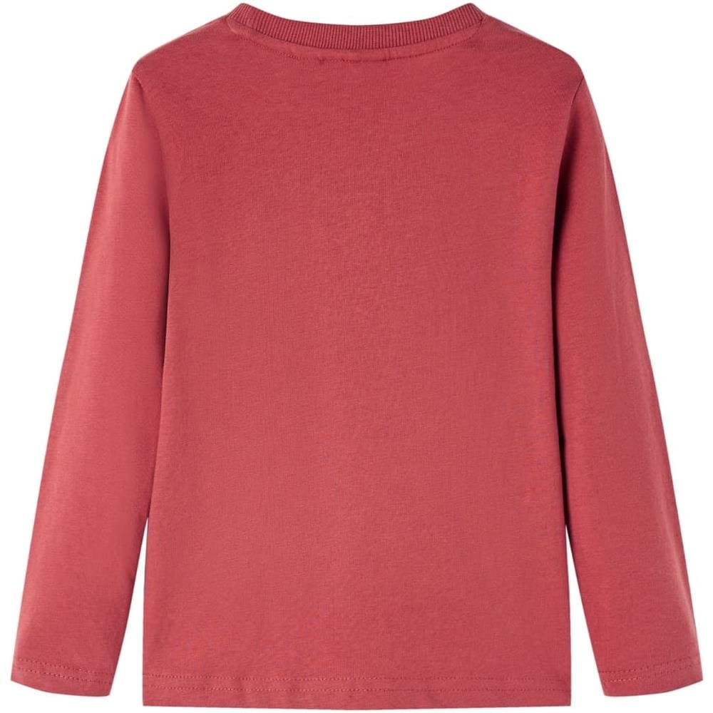 Maglietta Per Bambini Maniche Lunghe Stampa Bovino Rosso Bruciato 140 - Foto 2