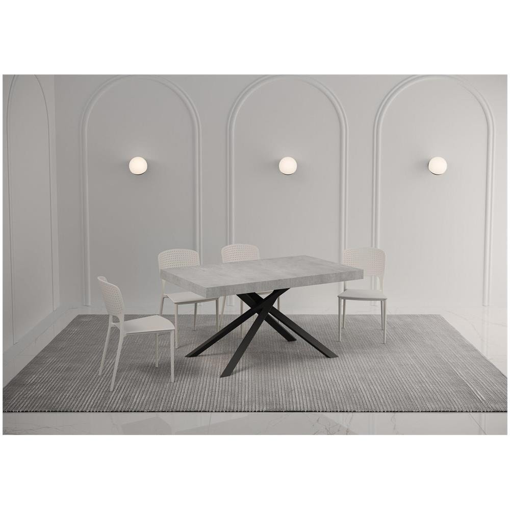 Tavolo allungabile 90x140/244 cm Karida cemento gambe antracite - Foto 2