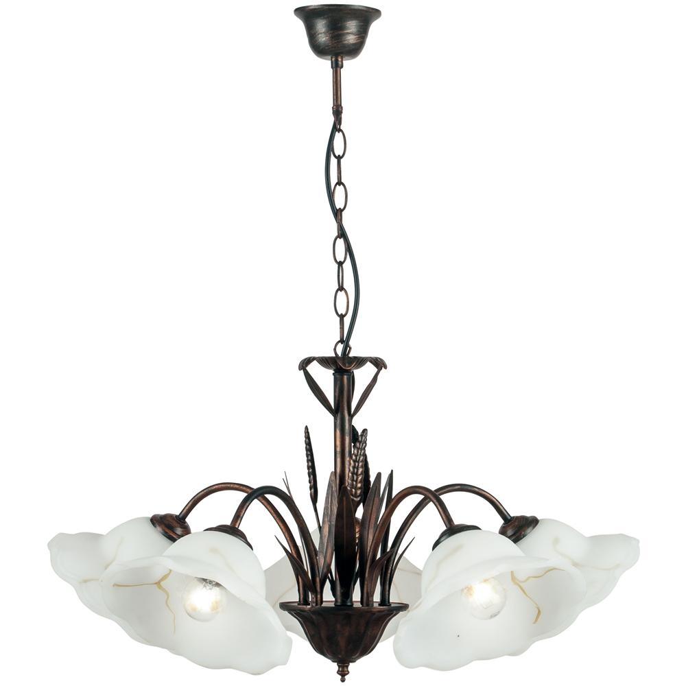 I-BYRON / 5 RUG - Lampadario sospeso dal design classico dai colori autunnali 60 watt E27 - Foto 1