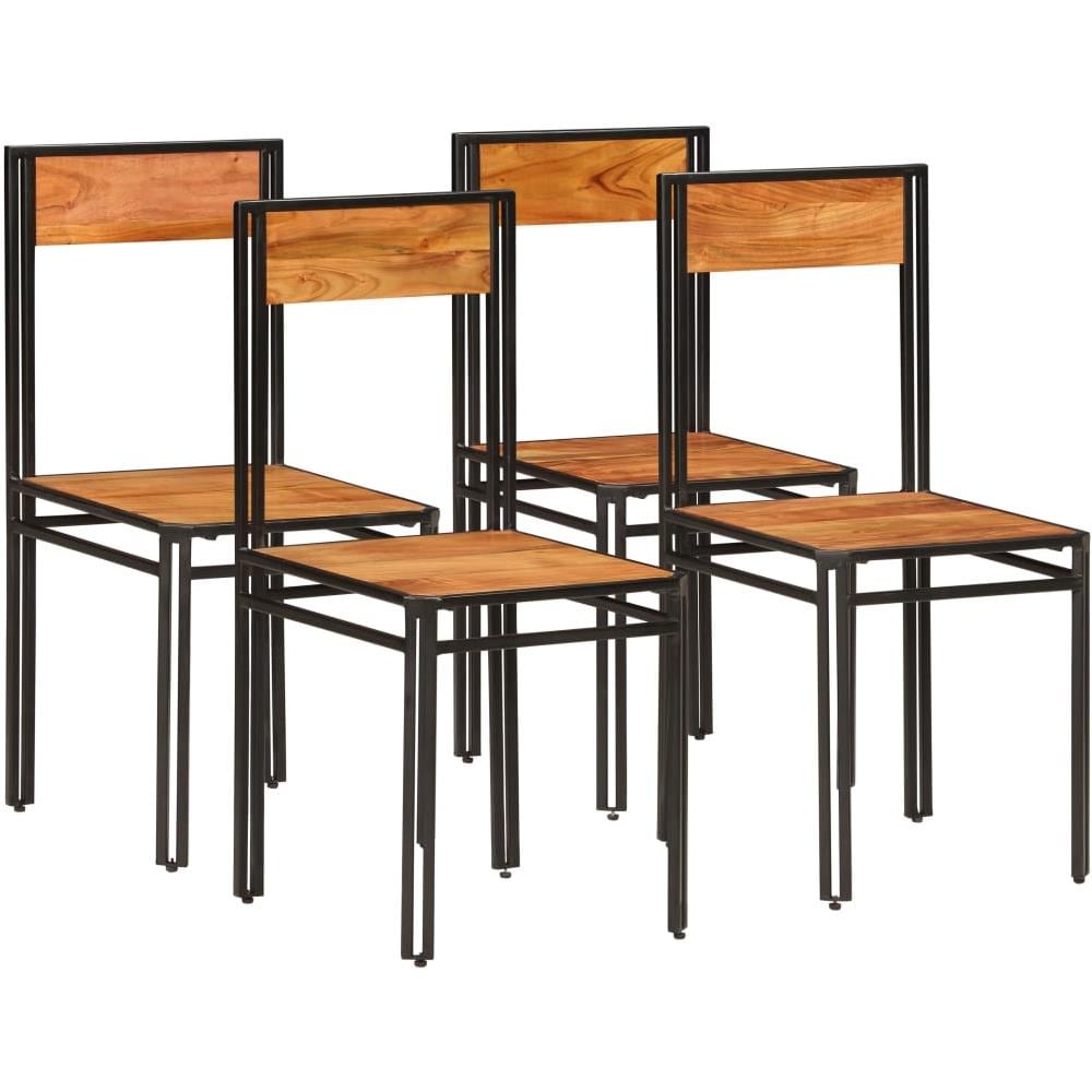 Sedie Da Pranzo 4 Pz Massello Di Acacia Con Finitura Sheesham - Foto 1