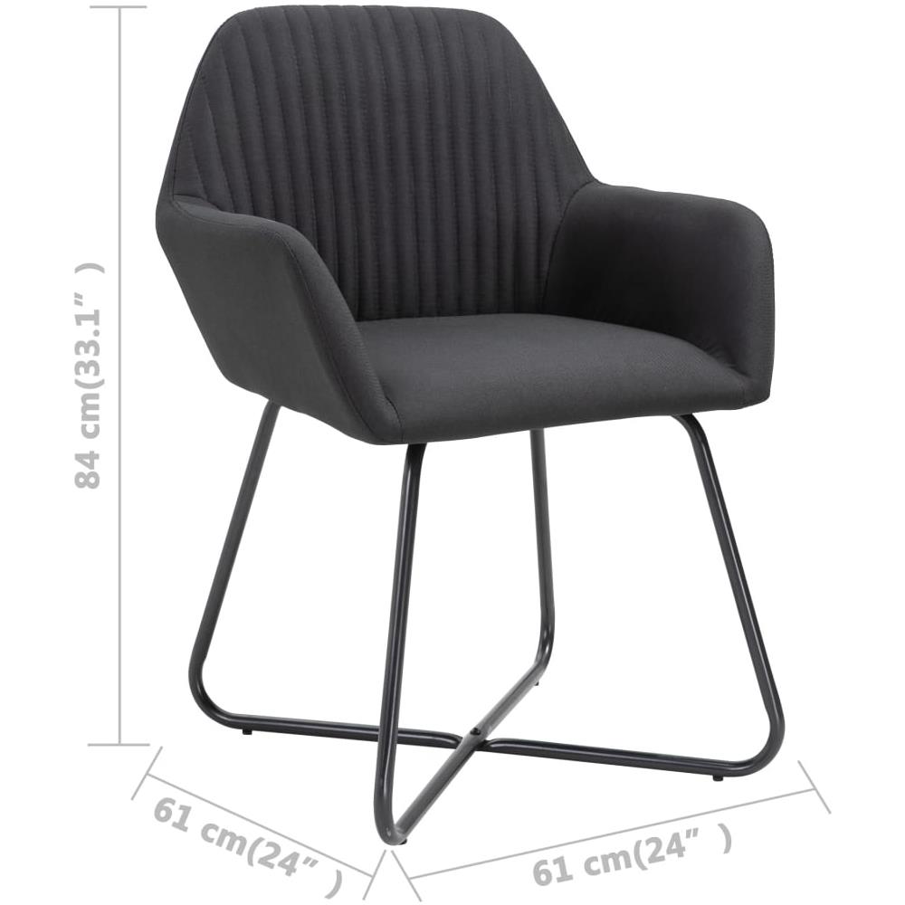 Sedie Da Pranzo 4 Pz Nere In Tessuto - Foto 13