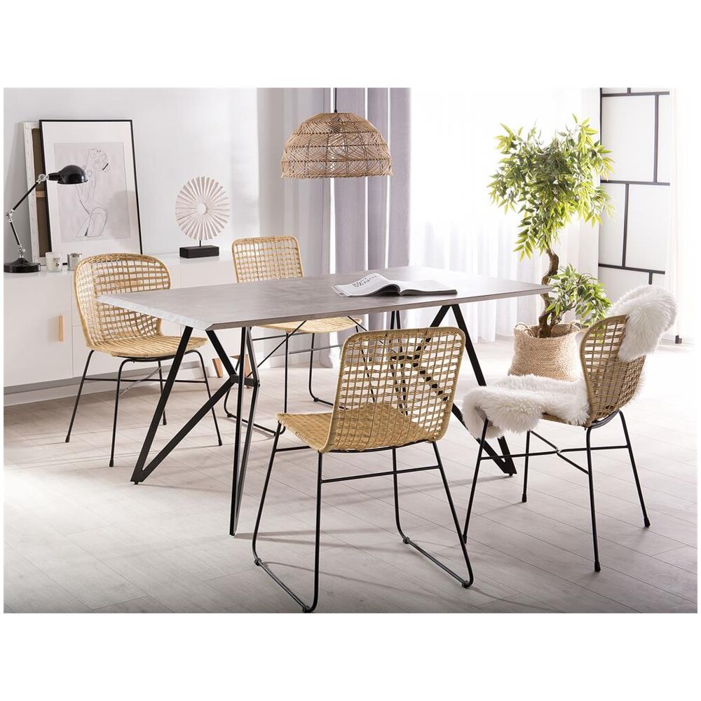 Set Di 2 Sedie Da Pranzo In Rattan Color Naturale Elfros - Foto 2
