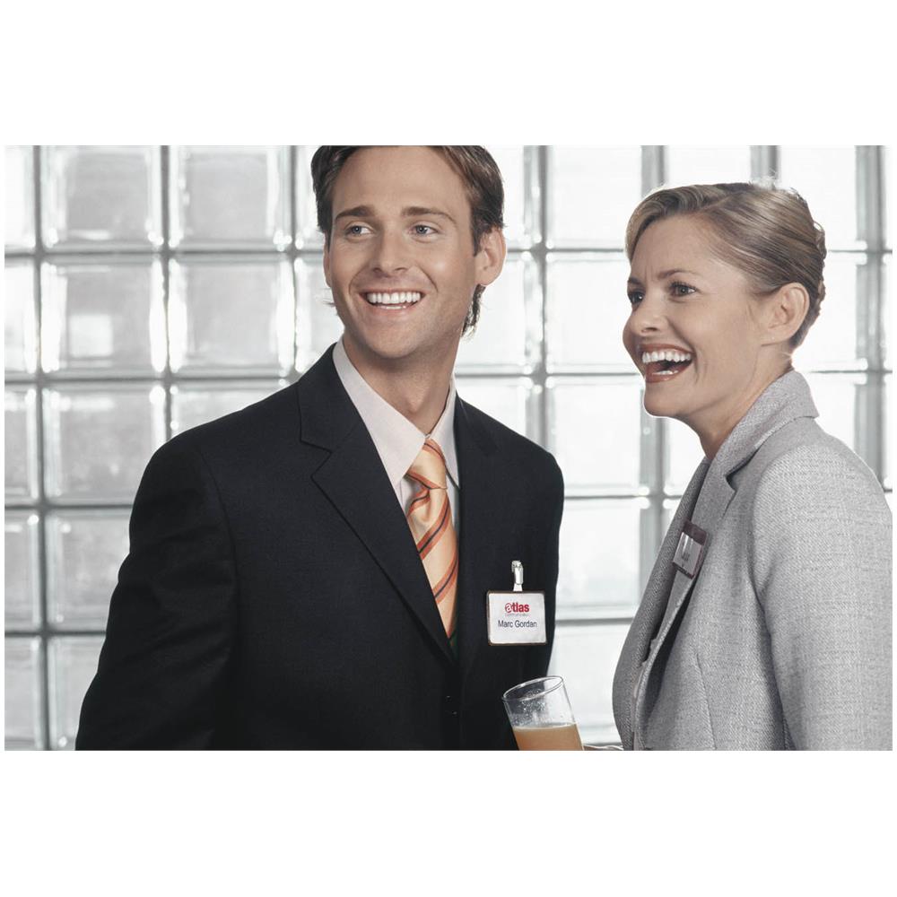 810619 - Portanome Con Clip Ruotabile, Tasca Aperta, Combinabile, 60x90 Mm, Trasparente, Confezione Da 25 Pezzi - Foto 2